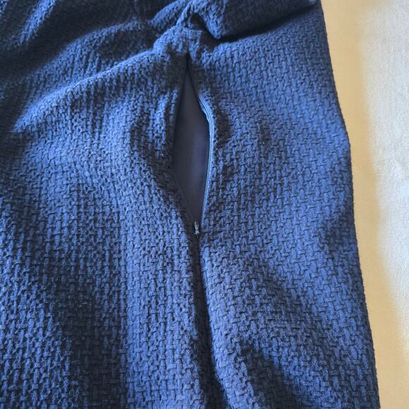 J. Crew Women’s Cold Shoulder Navy Blue Dress Sz XL Wedding Guest Minimalist - Picture 7 of 9